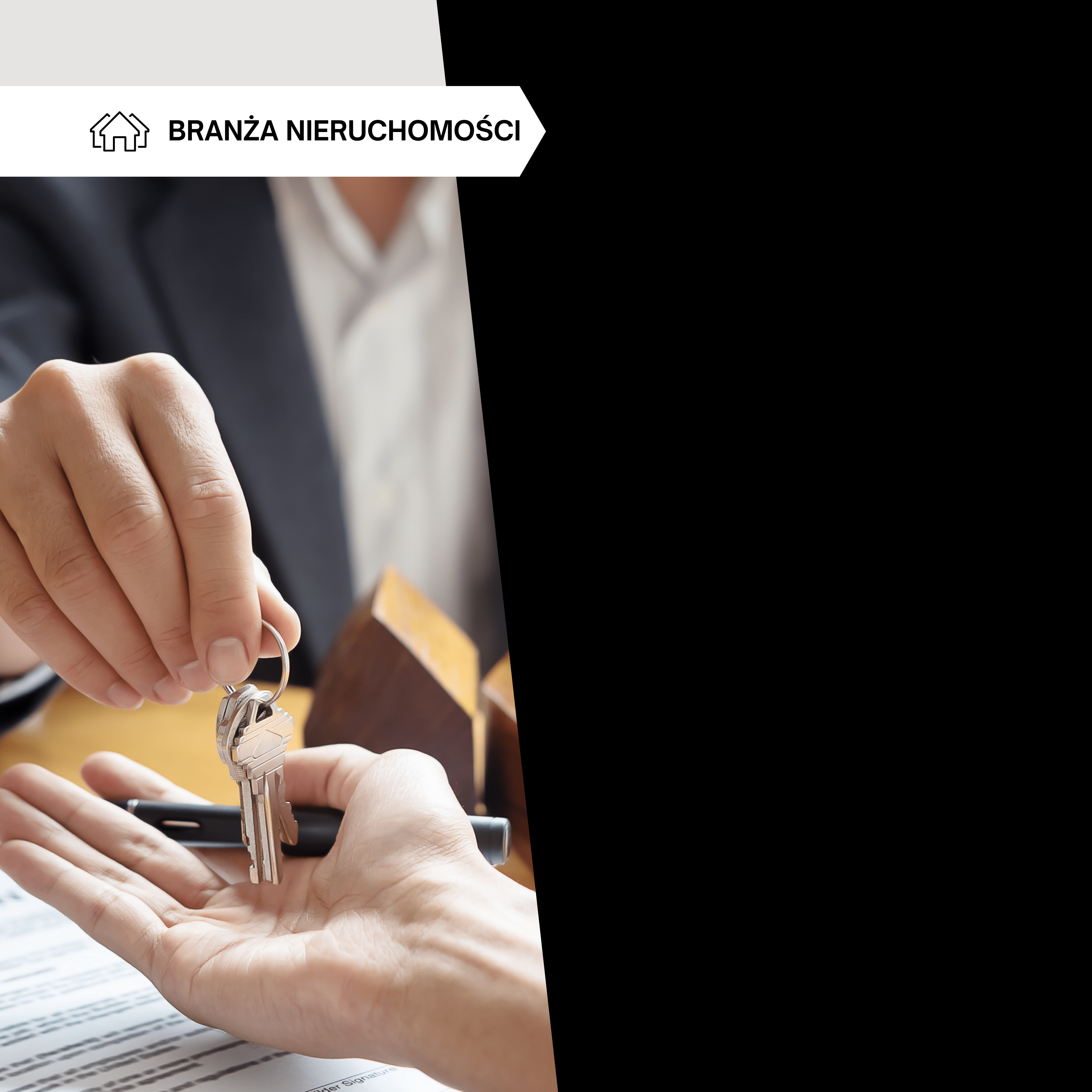 Dwie osoby, jedna przekazuje drugiej klucze do mieszkania